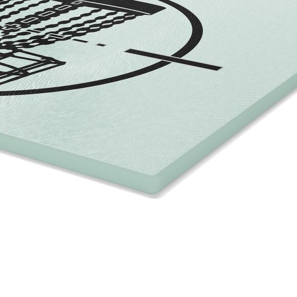 Disc Golf Basket Bullseye Glass Cutting Board Discgolf Discgolfer Gift - Picture 3 of 8